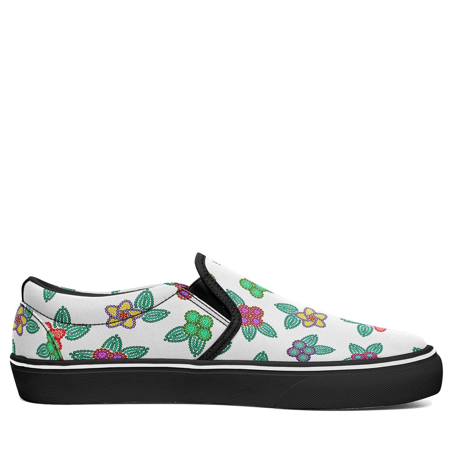 Berry Flowers White Otoyimm Kid's Canvas Slip On Shoes otoyimm Herman 