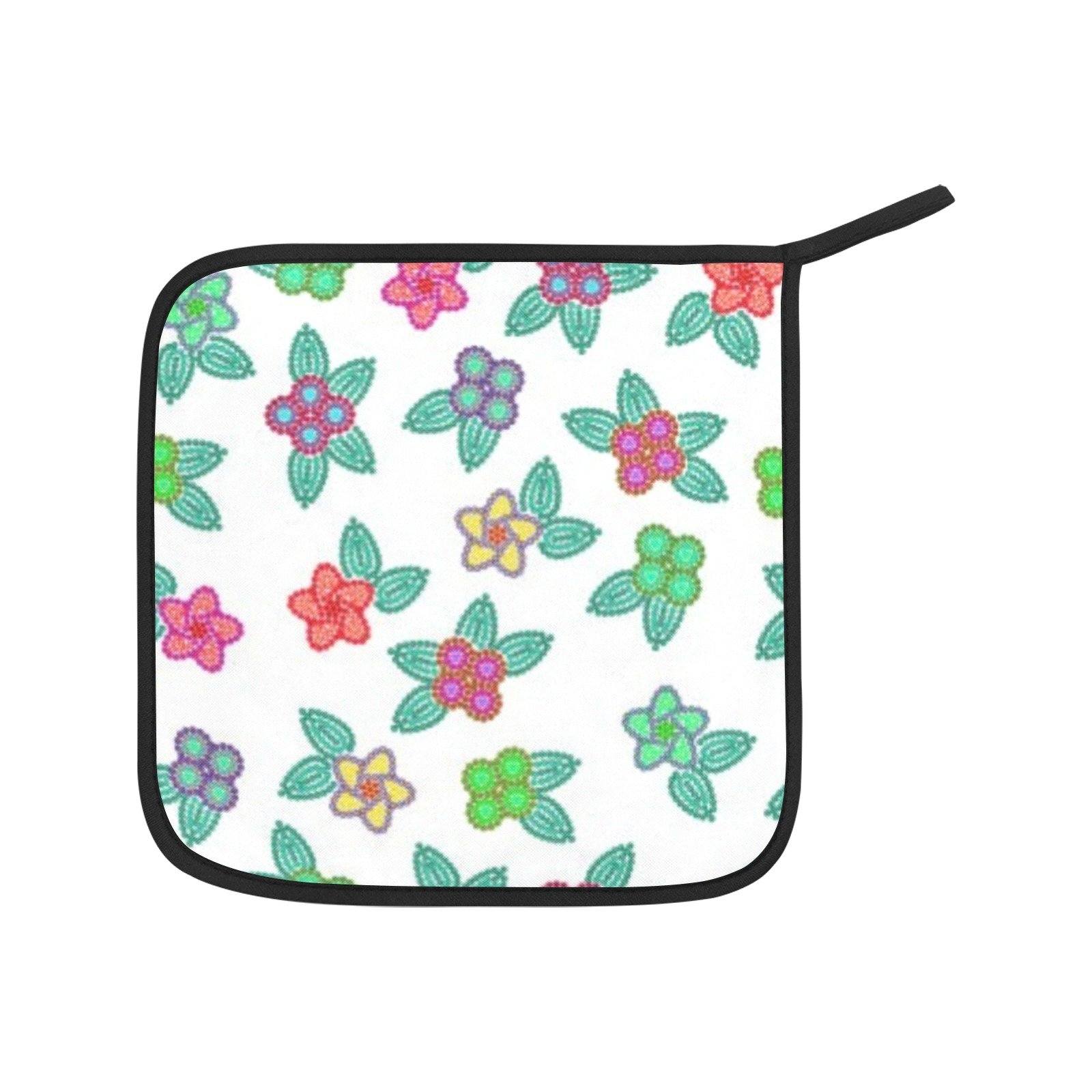 Berry Flowers White Oven Mitt & Pot Holder Oven Mitt & Pot Holder e-joyer