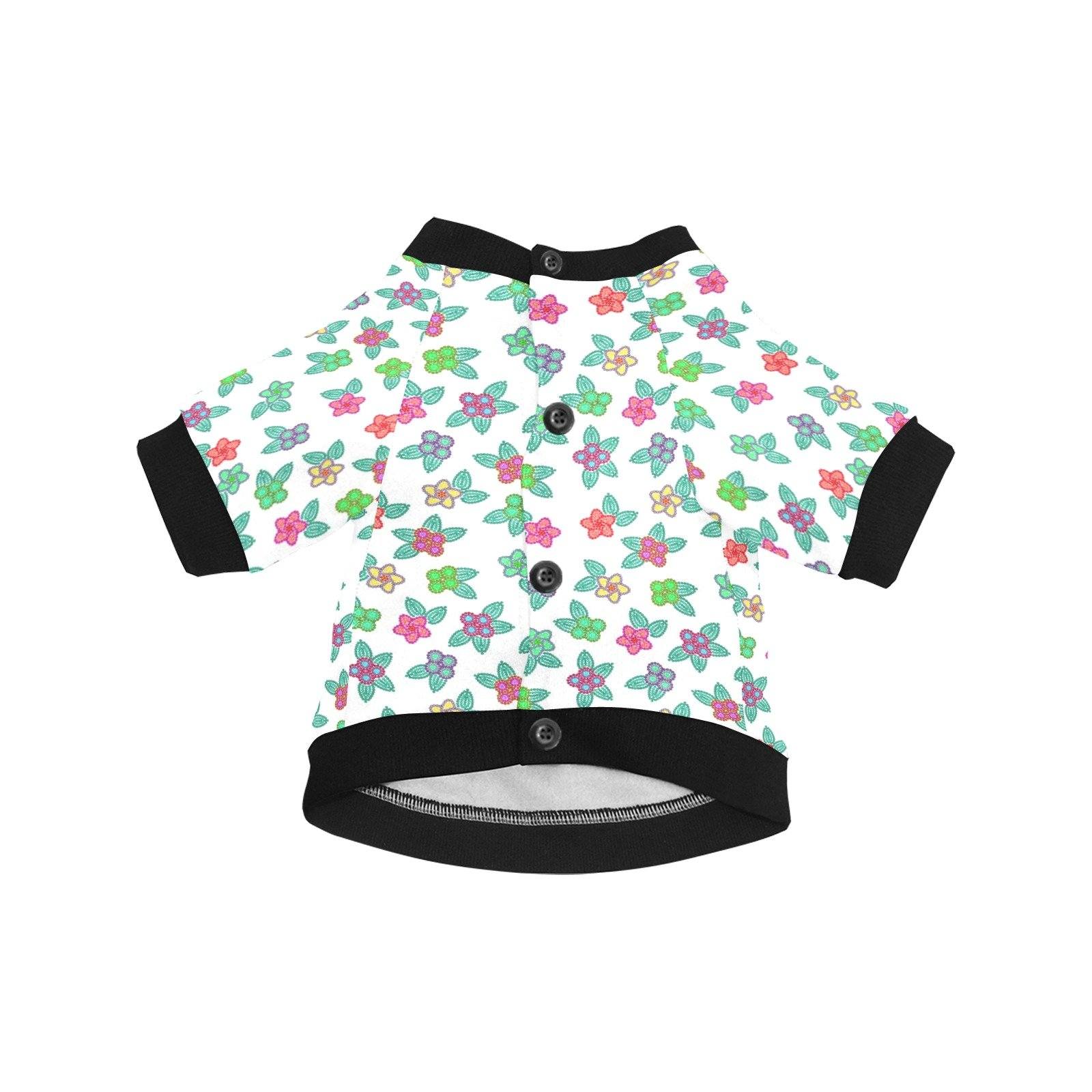 Berry Flowers White Pet Dog Round Neck Shirt Pet Dog Round Neck Shirt e-joyer