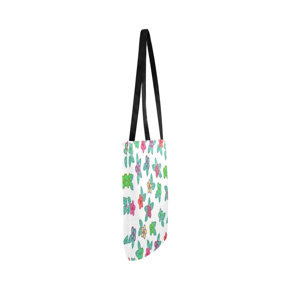 Berry Flowers White Reusable Shopping Bag Model 1660 (Two sides) Shopping Tote Bag (1660) e-joyer