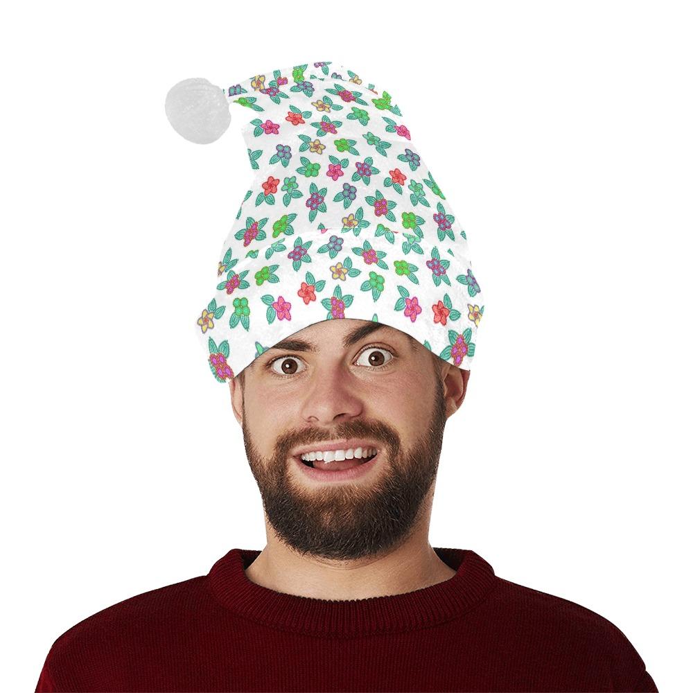 Berry Flowers White Santa Hat Santa Hat e-joyer