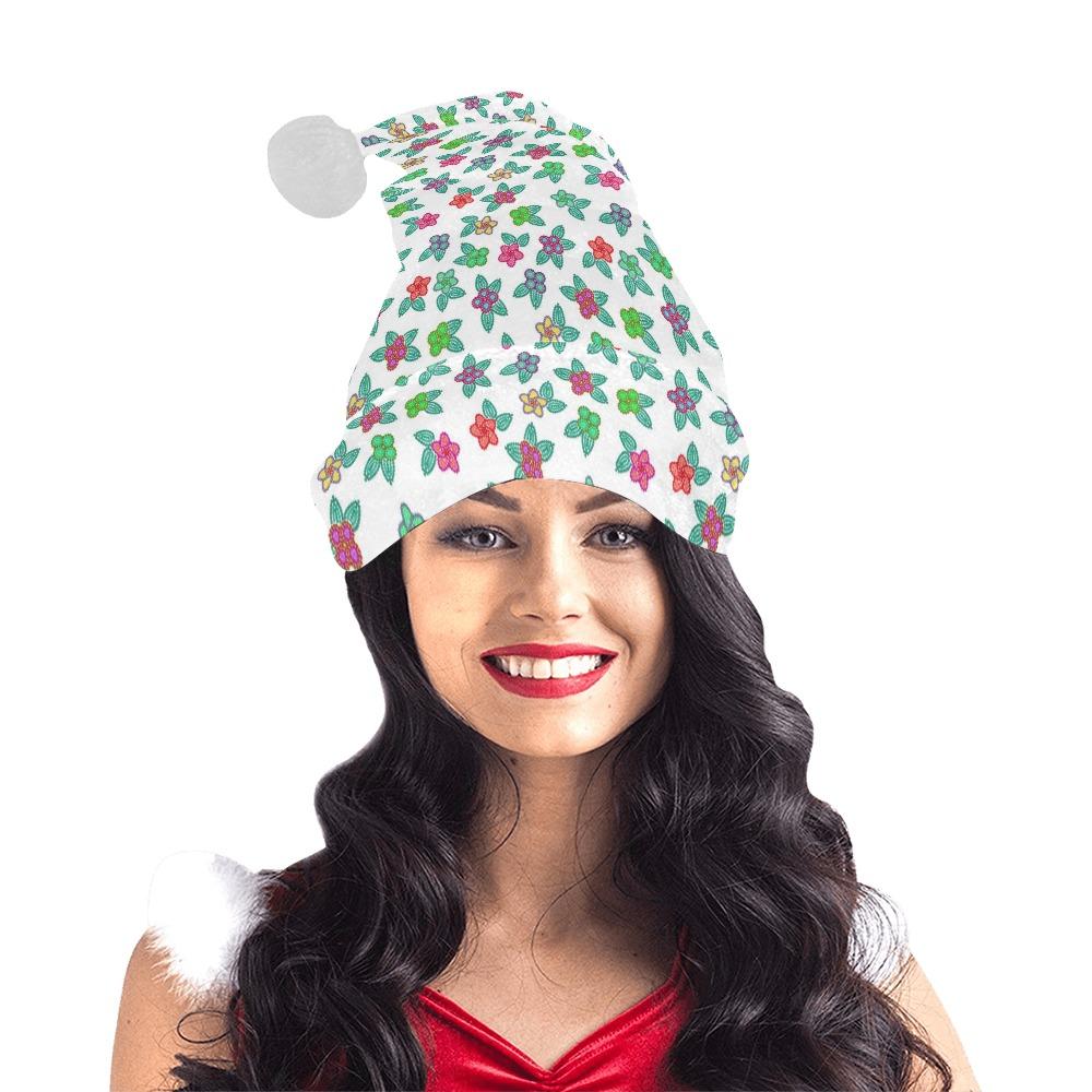 Berry Flowers White Santa Hat Santa Hat e-joyer