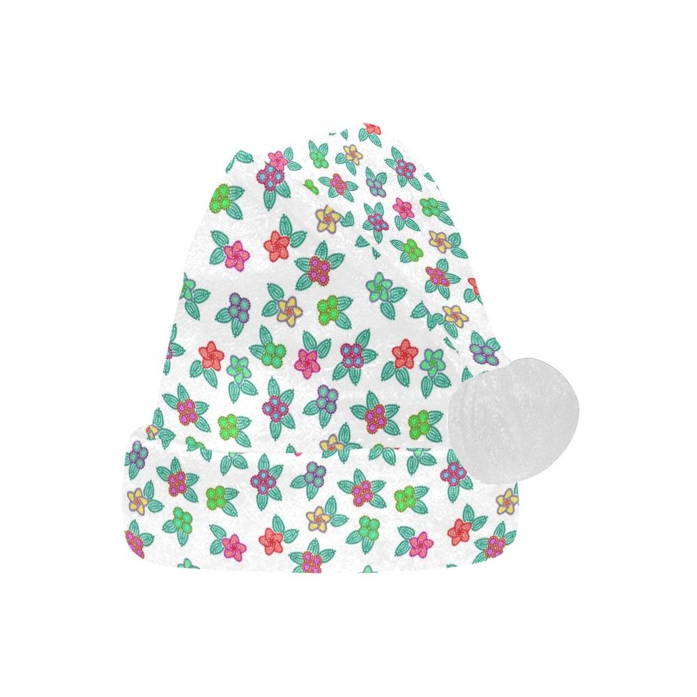 Berry Flowers White Santa Hat Santa Hat e-joyer