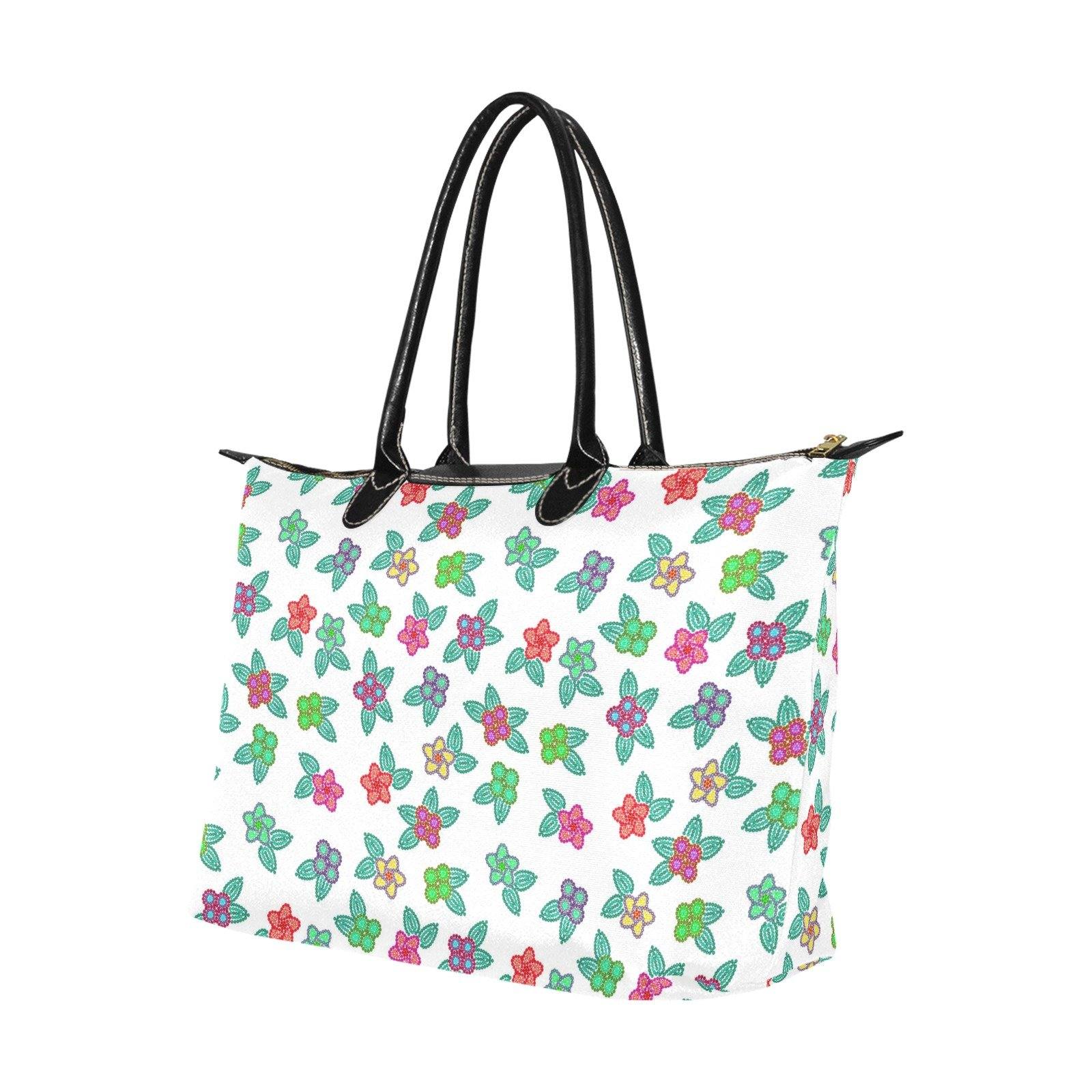 Berry Flowers White Single-Shoulder Lady Handbag (Model 1714) bag e-joyer