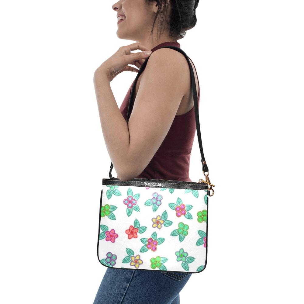 Berry Flowers White Small Shoulder Bag (Model 1710) Small Shoulder Bag (1710) e-joyer