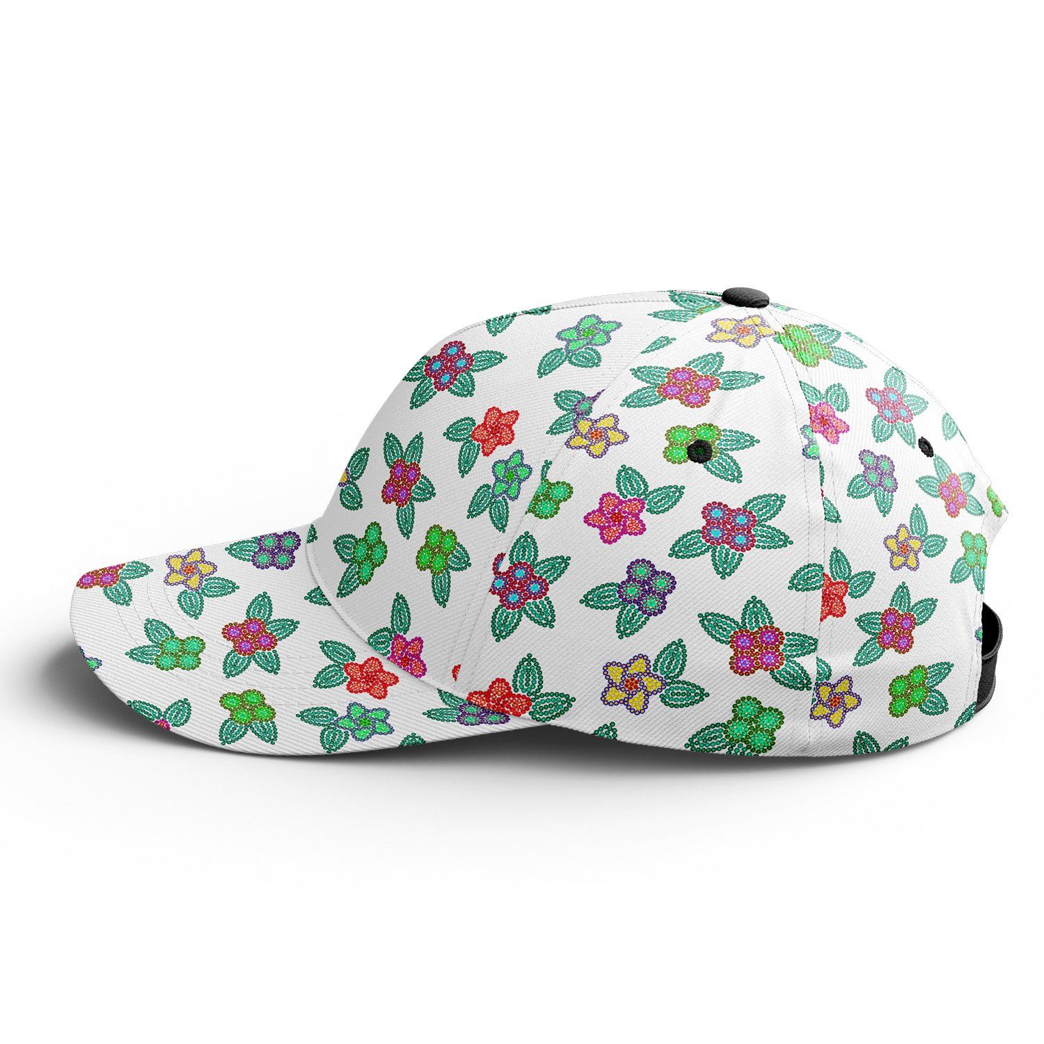 Berry Flowers White Snapback Hat hat Herman