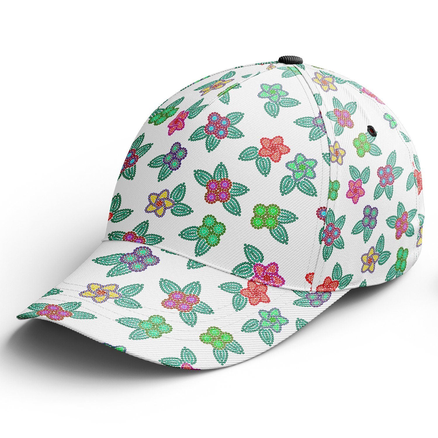 Berry Flowers White Snapback Hat hat Herman