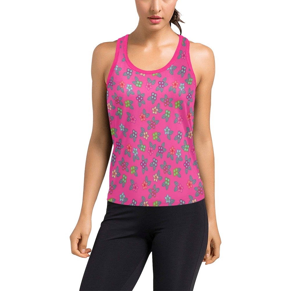 Berry Flowers Women's Racerback Tank Top (Model T60) Racerback Tank Top (T60) e-joyer