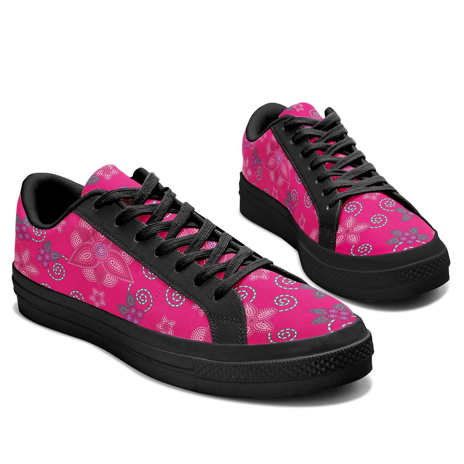 Berry Picking Pink Aapisi Low Top Canvas Shoes Black Sole aapisi Herman
