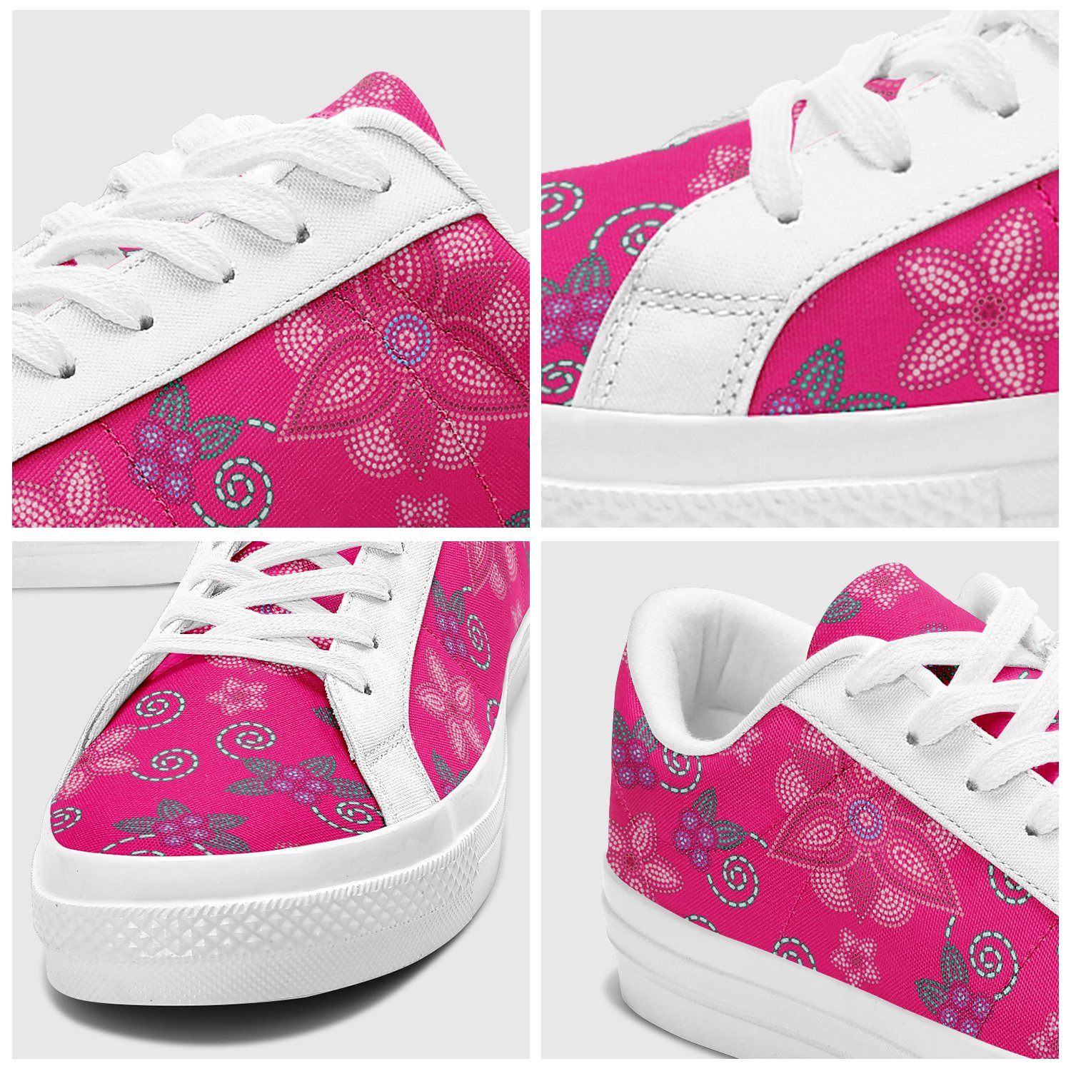 Berry Picking Pink Aapisi Low Top Canvas Shoes White Sole aapisi Herman