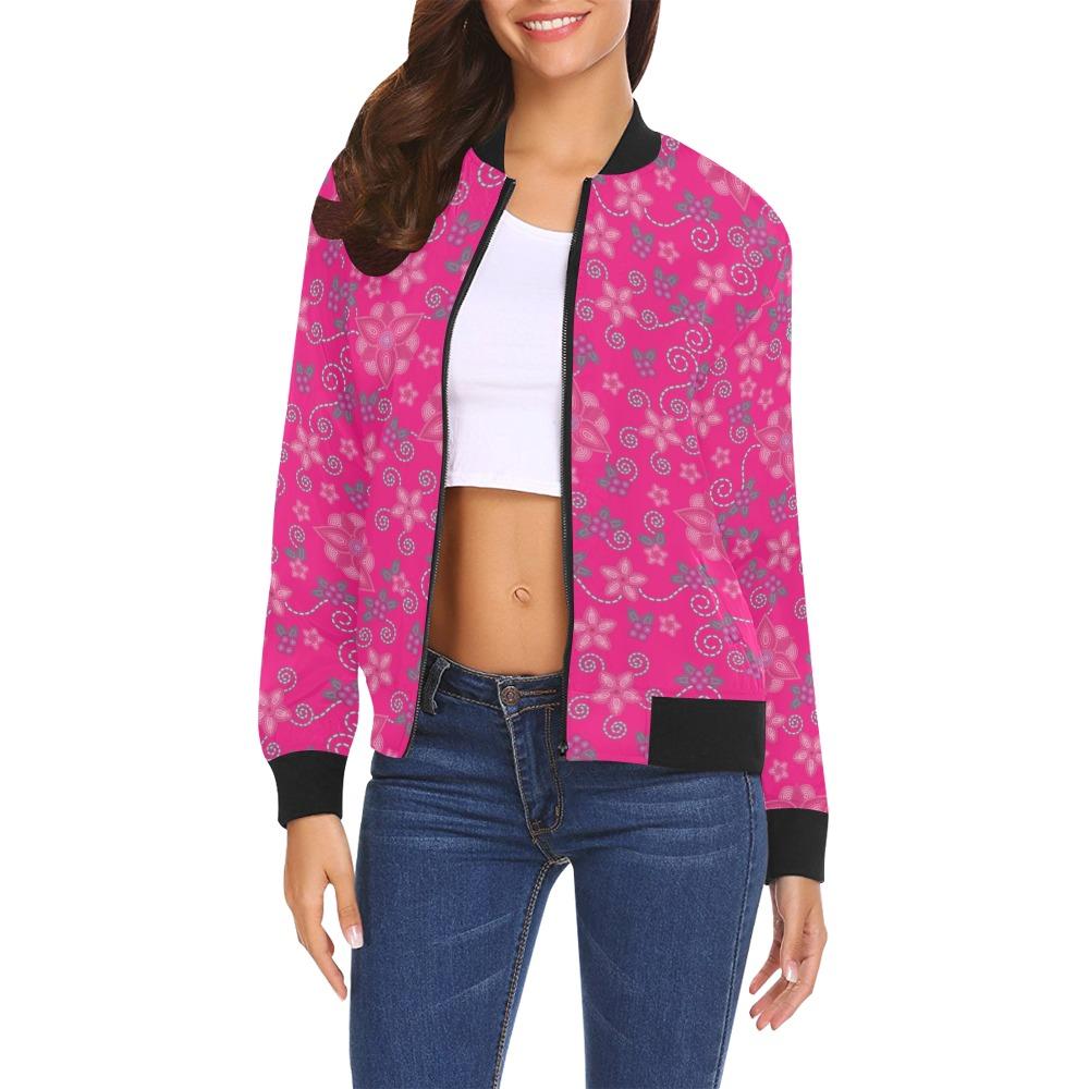 Berry Picking Pink All Over Print Bomber Jacket for Women (Model H19) All Over Print Bomber Jacket for Women (H19) e-joyer
