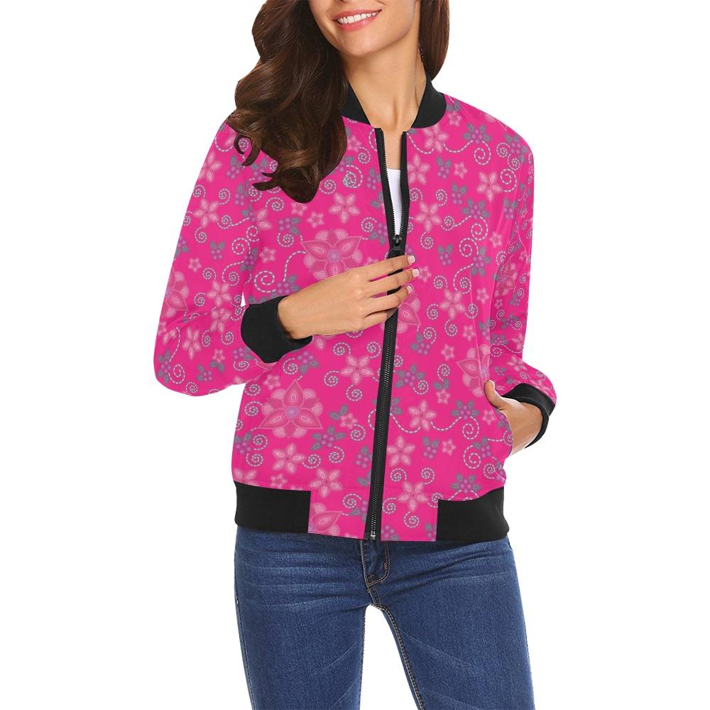 Berry Picking Pink All Over Print Bomber Jacket for Women (Model H19) All Over Print Bomber Jacket for Women (H19) e-joyer