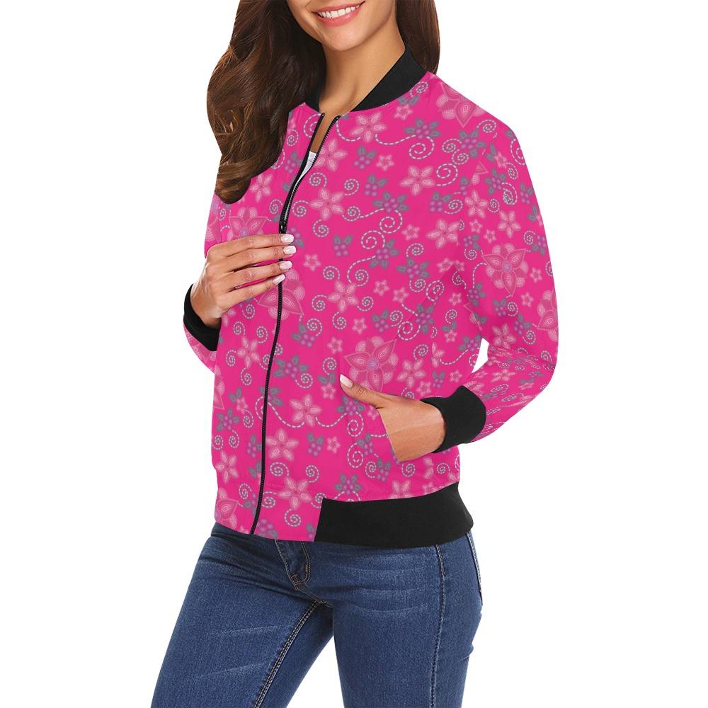 Berry Picking Pink All Over Print Bomber Jacket for Women (Model H19) All Over Print Bomber Jacket for Women (H19) e-joyer