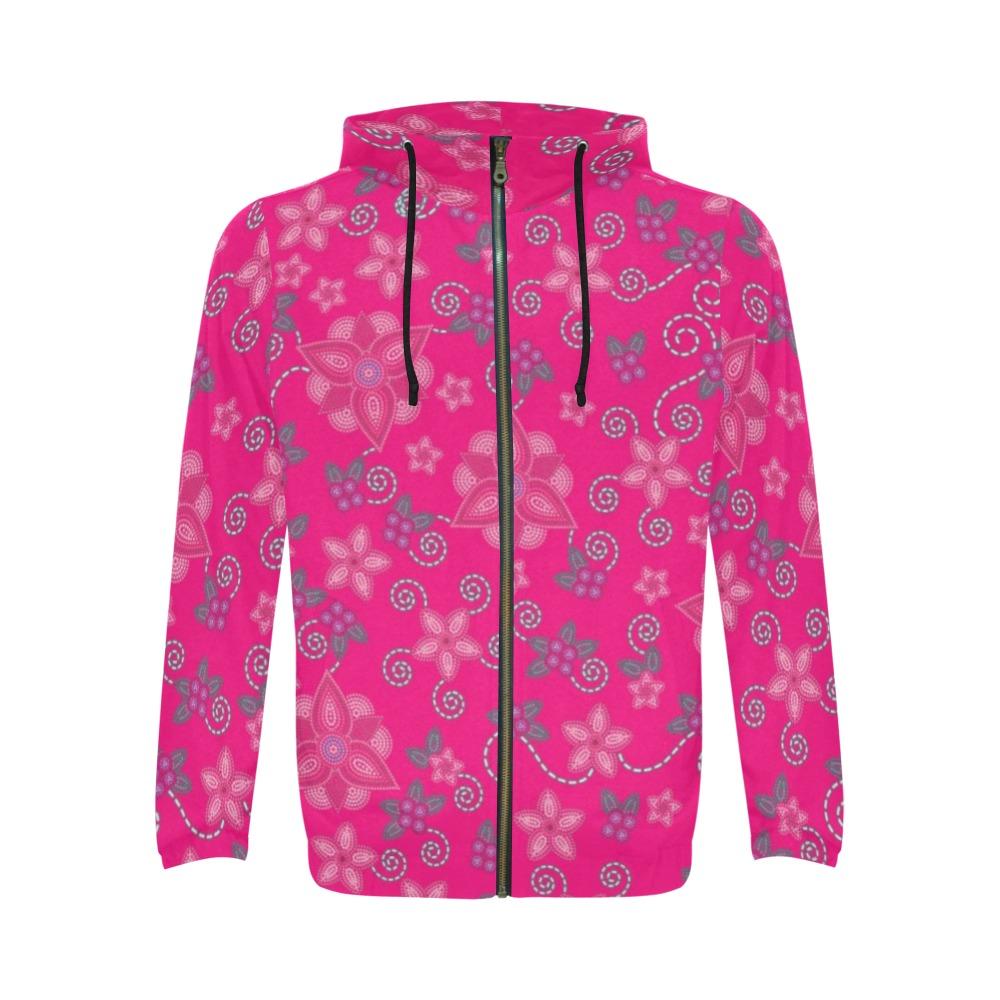 Berry Picking Pink All Over Print Full Zip Hoodie for Men (Model H14) All Over Print Full Zip Hoodie for Men (H14) e-joyer
