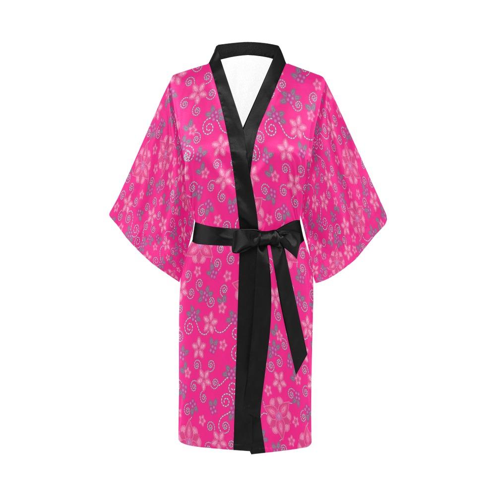 Berry Picking Pink Kimono Robe Artsadd