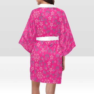 Berry Picking Pink Kimono Robe Artsadd