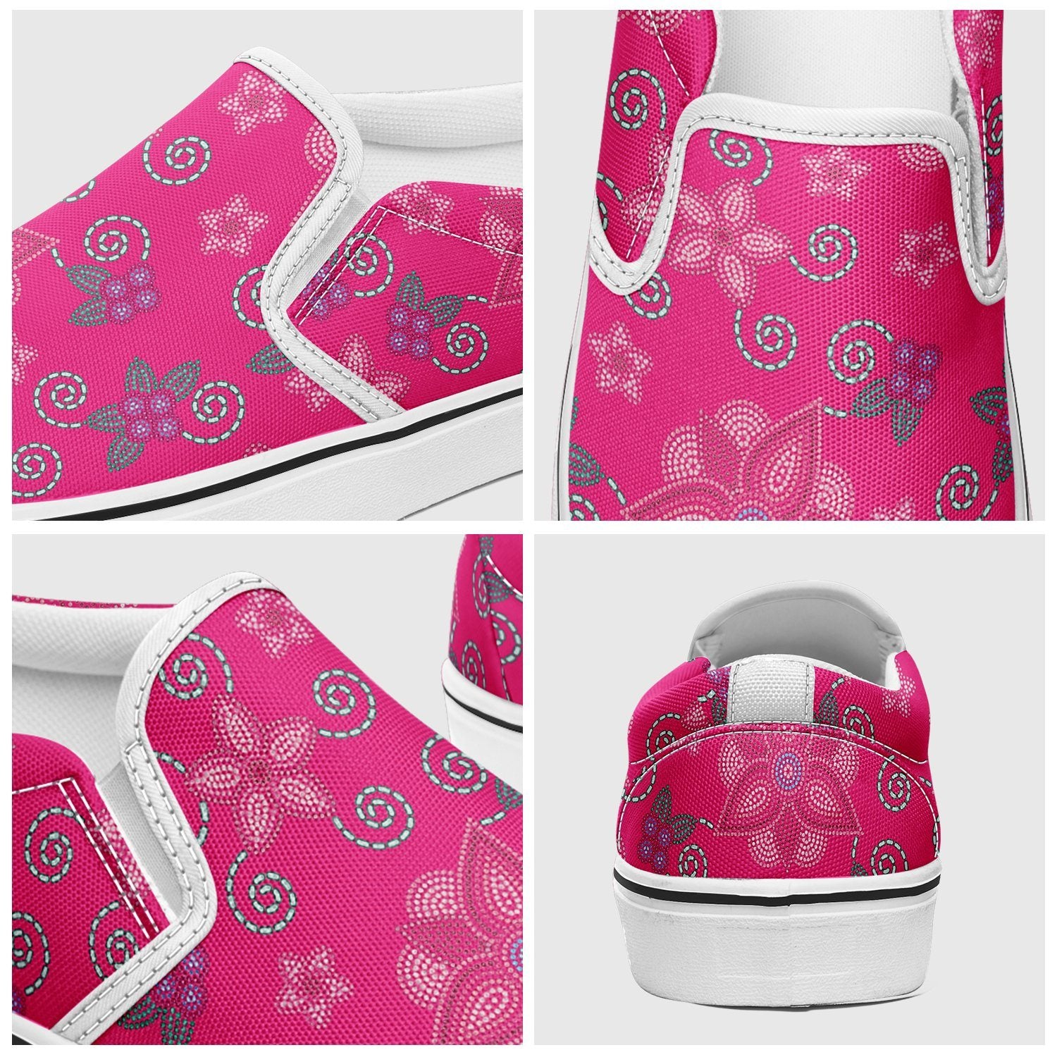 Berry Picking Pink Otoyimm Kid's Canvas Slip On Shoes otoyimm Herman