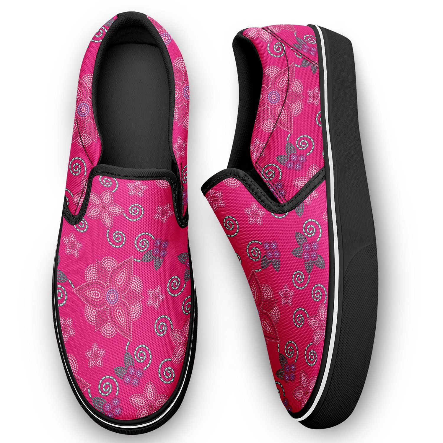 Berry Picking Pink Otoyimm Kid's Canvas Slip On Shoes otoyimm Herman