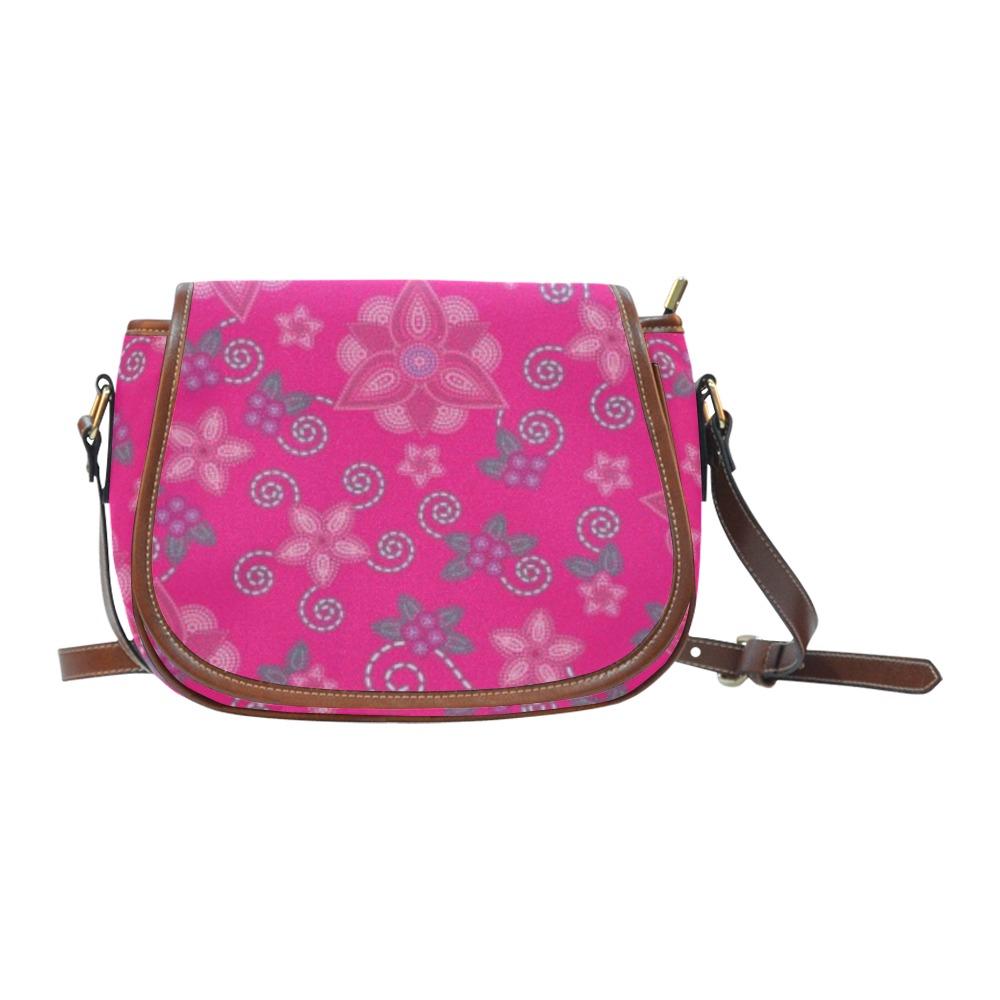 Berry Picking Pink Saddle Bag/Small (Model 1649) Full Customization bag e-joyer