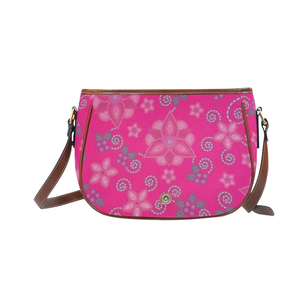 Berry Picking Pink Saddle Bag/Small (Model 1649) Full Customization bag e-joyer