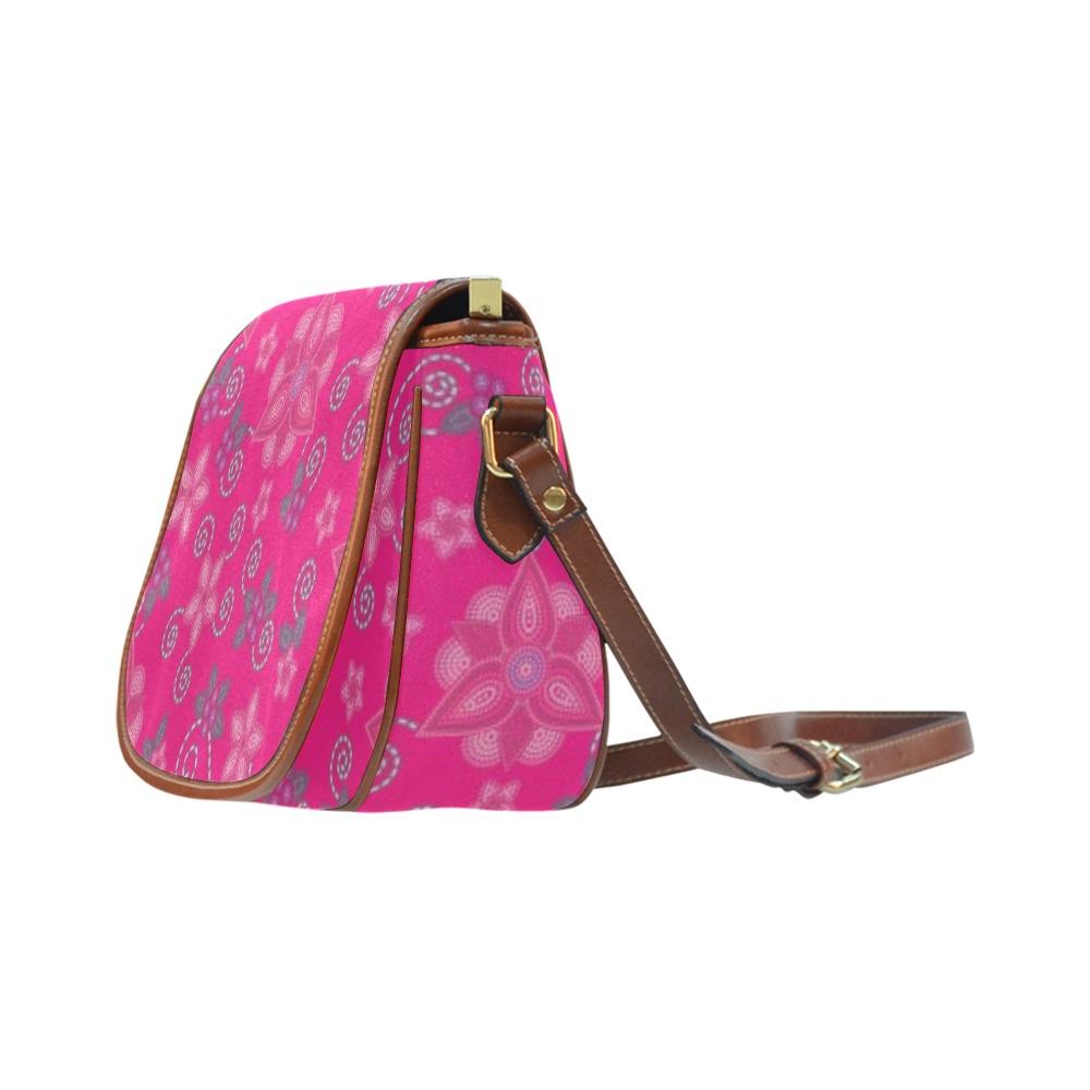 Berry Picking Pink Saddle Bag/Small (Model 1649) Full Customization bag e-joyer