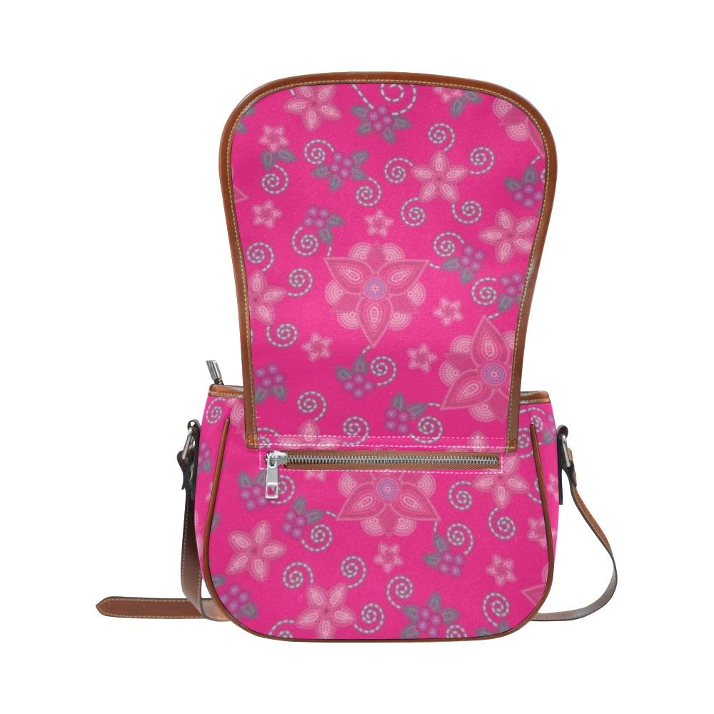 Berry Picking Pink Saddle Bag/Small (Model 1649) Full Customization bag e-joyer