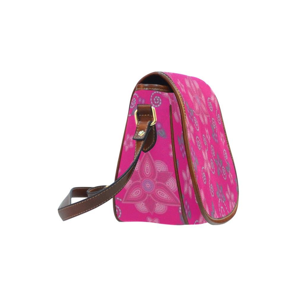 Berry Picking Pink Saddle Bag/Small (Model 1649) Full Customization bag e-joyer