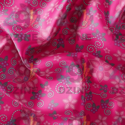 Berry Picking Pink Satin Fabric 49DzineStore