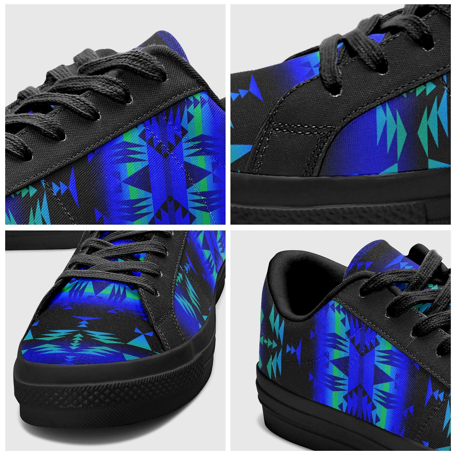 Between the Blue Ridge Mountains Aapisi Low Top Canvas Shoes Black Sole 49 Dzine