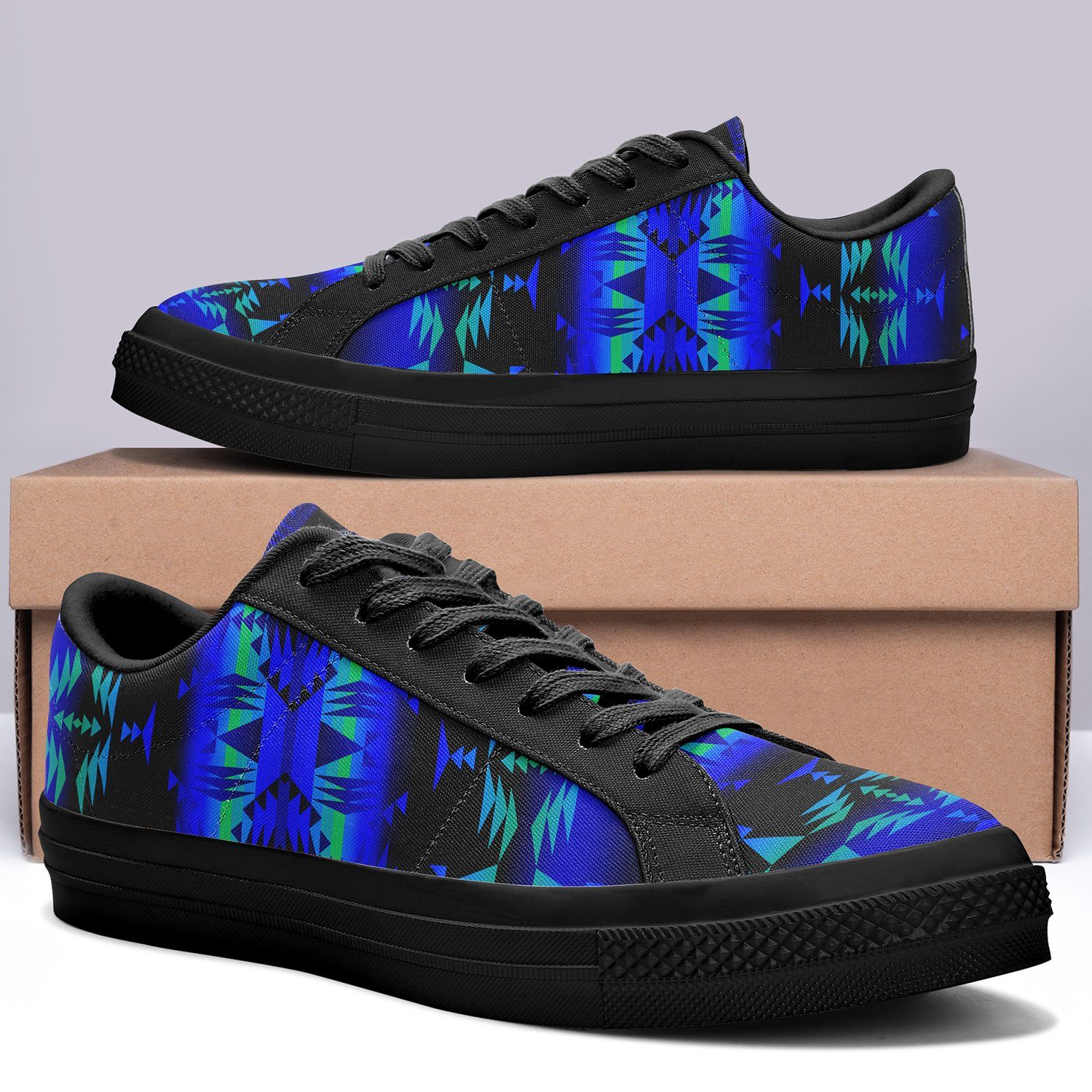 Between the Blue Ridge Mountains Aapisi Low Top Canvas Shoes Black Sole 49 Dzine