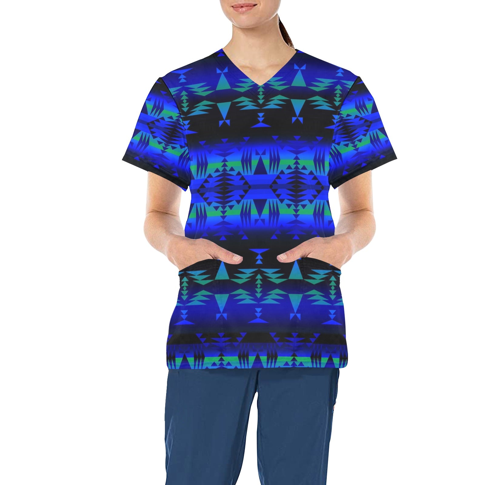 Between the Blue Ridge Mountains All Over Print Scrub Top Scrub Top e-joyer 