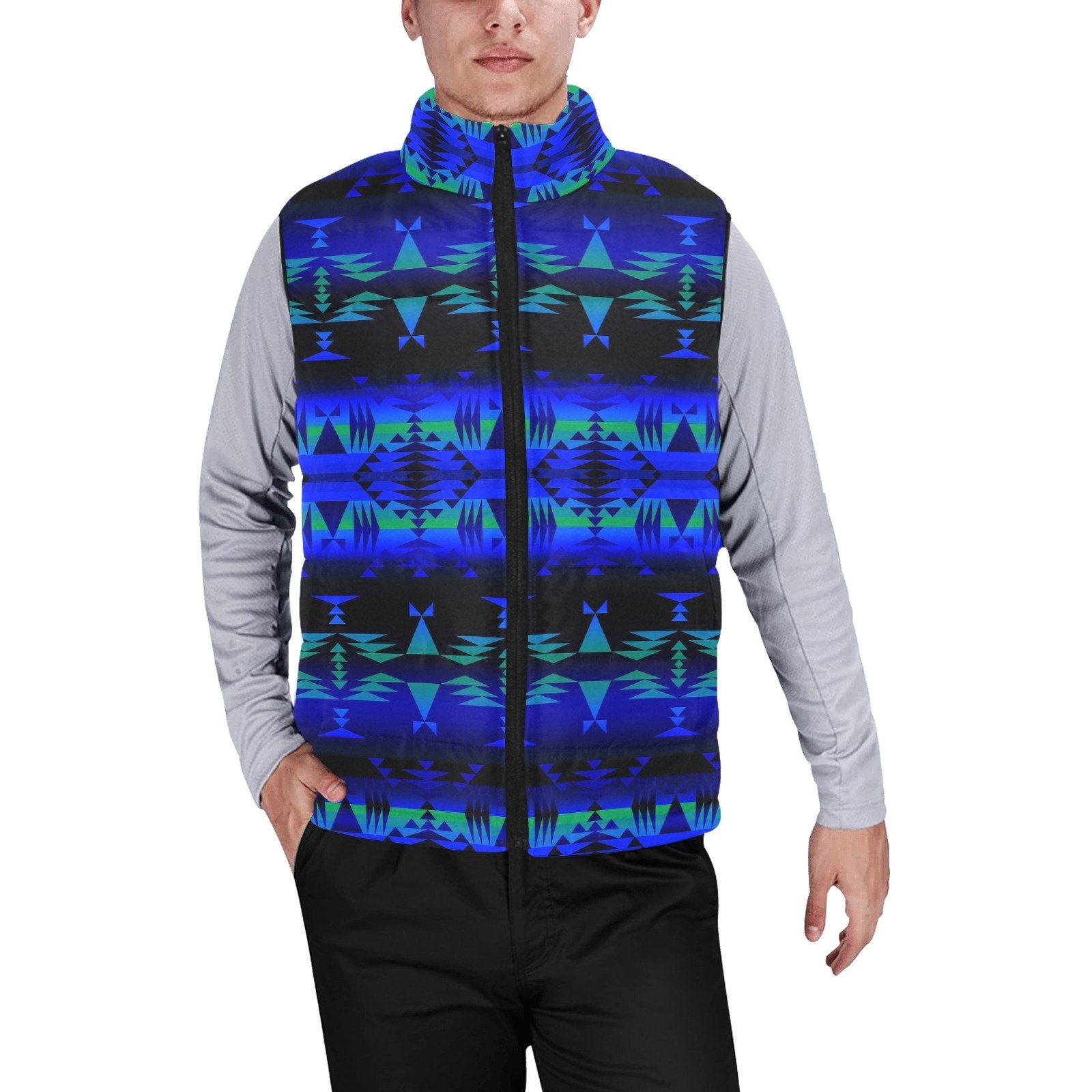 Between the Blue Ridge Mountains Men's Padded Vest Jacket (Model H44) Men's Padded Vest Jacket (H44) e-joyer