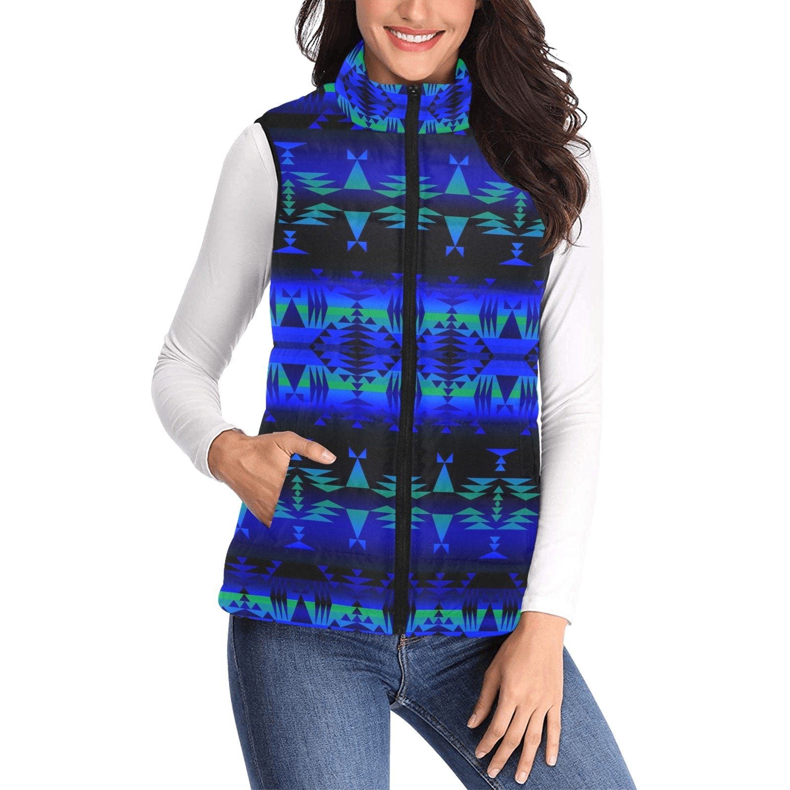 Between the Blue Ridge Mountains Women's Padded Vest Jacket (Model H44) Women's Padded Vest Jacket (H44) e-joyer