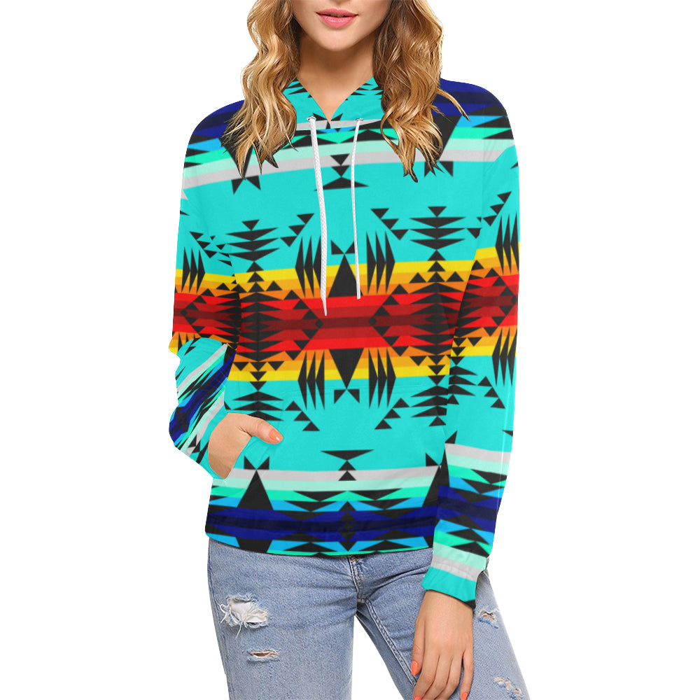 Between the Mountains All Over Print Hoodie for Women (USA Size) (Model H13) Hoodie e-joyer