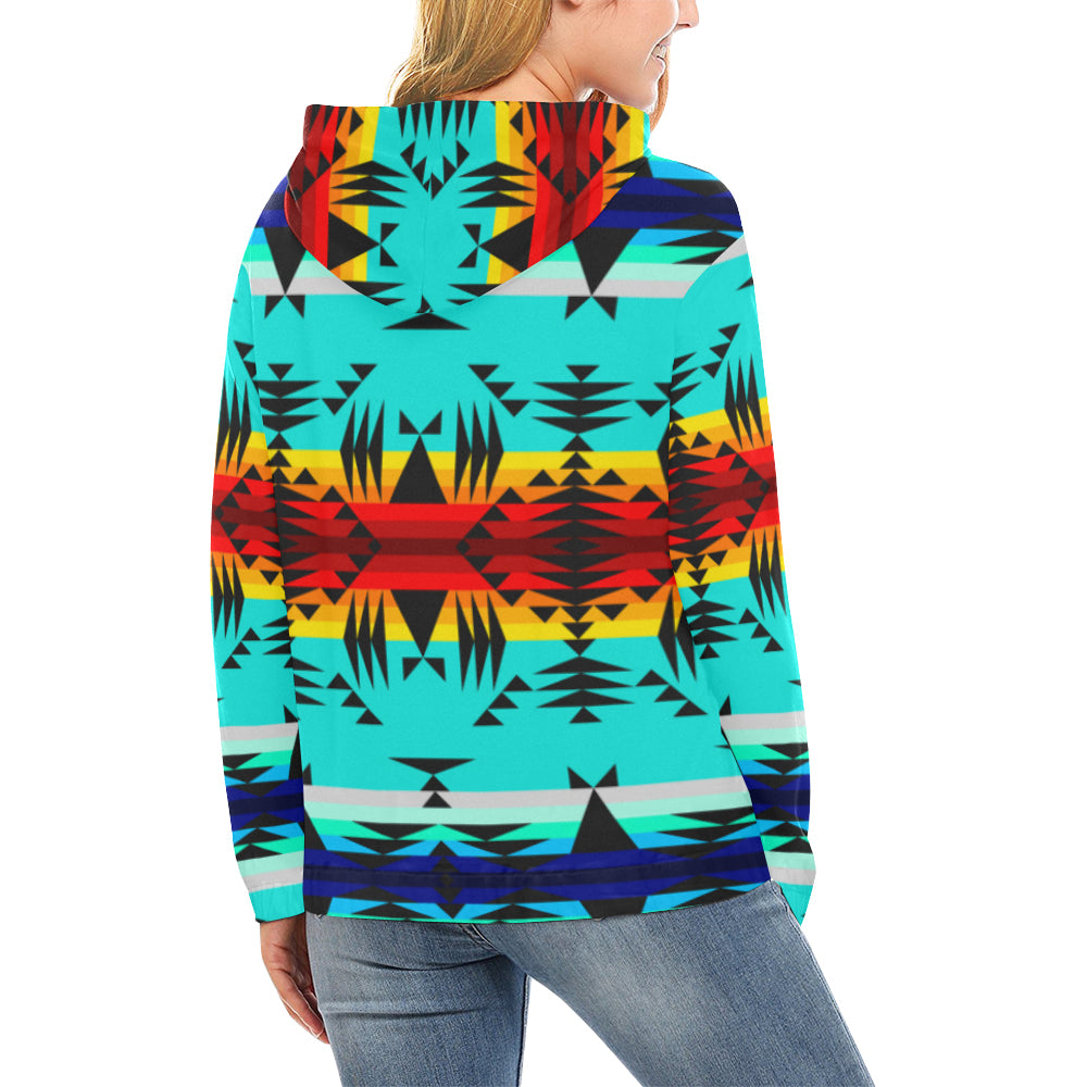 Between the Mountains All Over Print Hoodie for Women (USA Size) (Model H13) Hoodie e-joyer