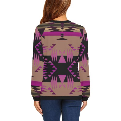 Between the Mountains Berry All Over Print Crewneck Sweatshirt for Women (Model H18) Crewneck Sweatshirt for Women (H18) e-joyer