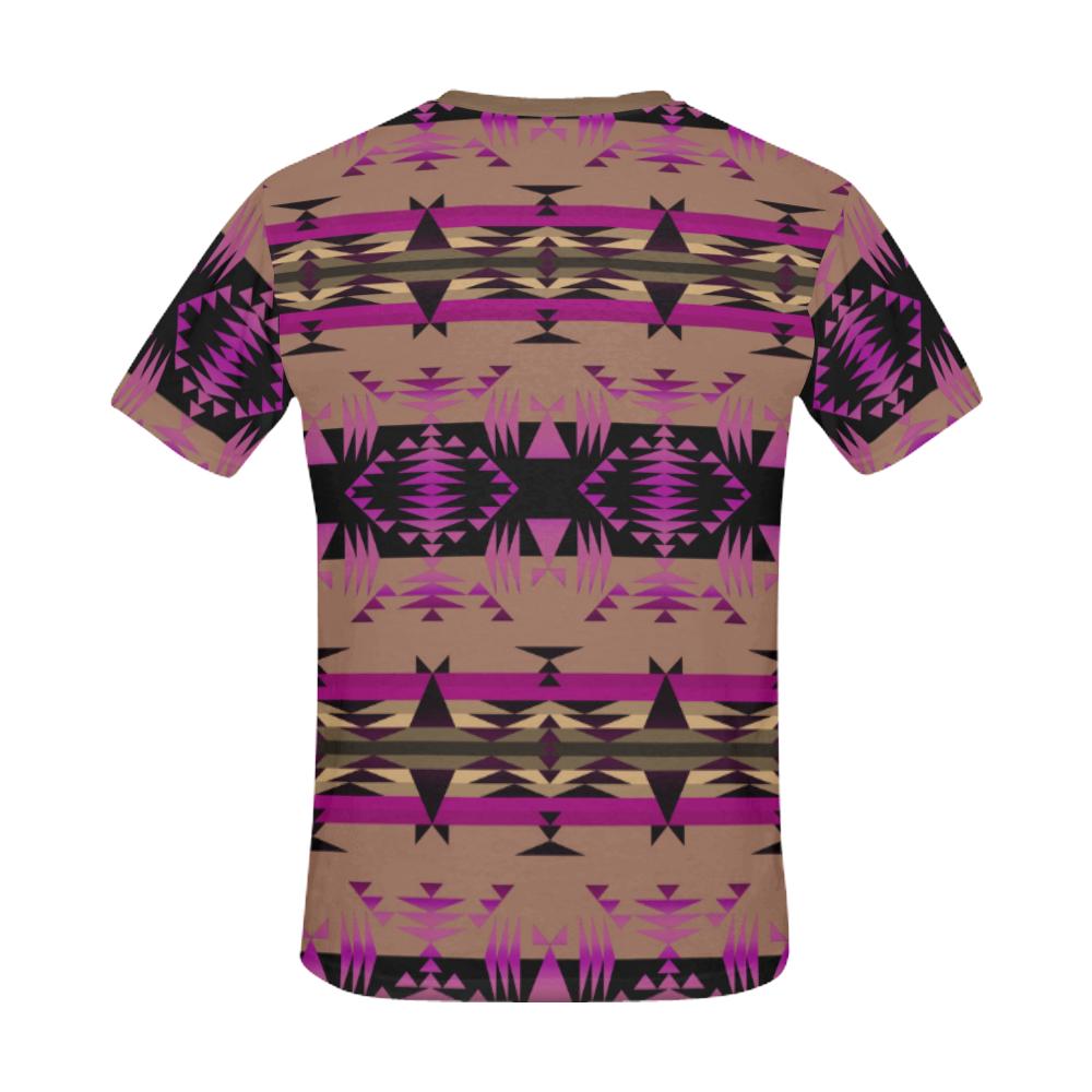 Between the Mountains Berry All Over Print T-Shirt for Men/Large Size (USA Size) Model T40) All Over Print T-Shirt for Men/Large (T40) e-joyer