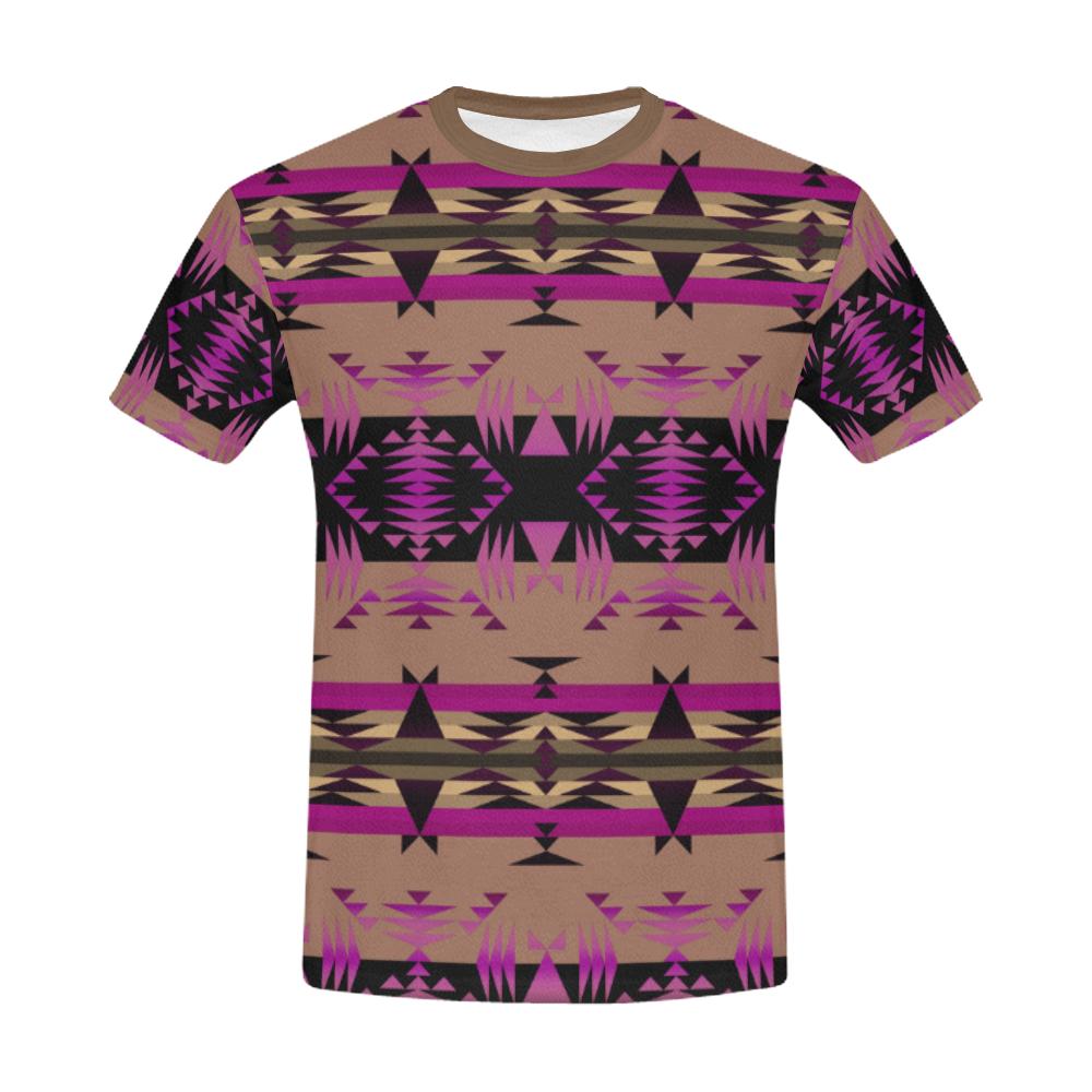 Between the Mountains Berry All Over Print T-Shirt for Men/Large Size (USA Size) Model T40) All Over Print T-Shirt for Men/Large (T40) e-joyer