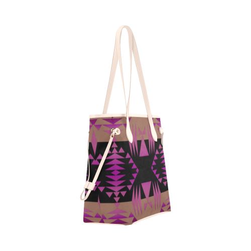 Between the Mountains Berry Clover Canvas Tote Bag (Model 1661) Clover Canvas Tote Bag (1661) e-joyer