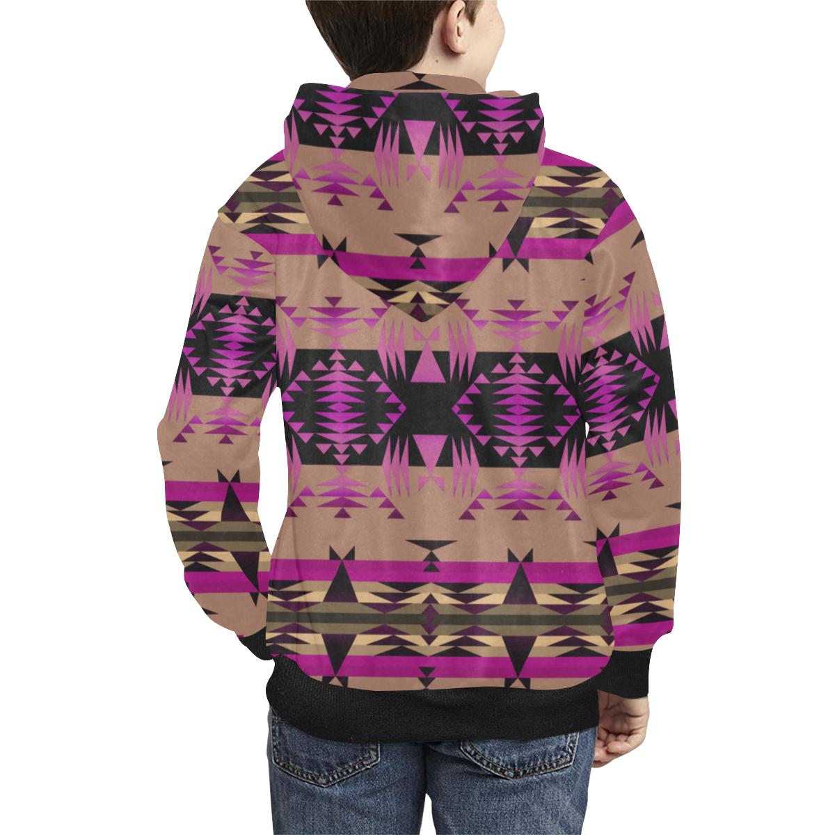 Between the Mountains Berry Kids' All Over Print Hoodie (Model H38) Kids' AOP Hoodie (H38) e-joyer