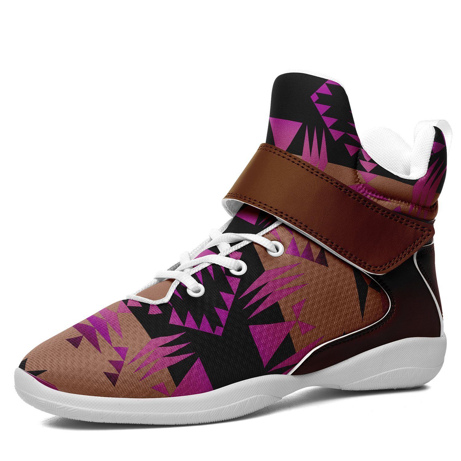 Between the Mountains Berry Kid's Ipottaa Basketball / Sport High Top Shoes 49 Dzine US Women 4.5 / US Youth 3.5 / EUR 35 White Sole with Brown Strap 