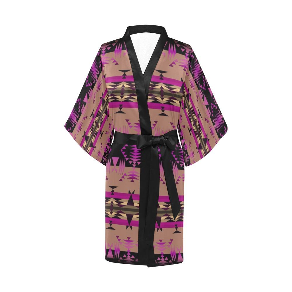 Between the Mountains Berry Kimono Robe Artsadd