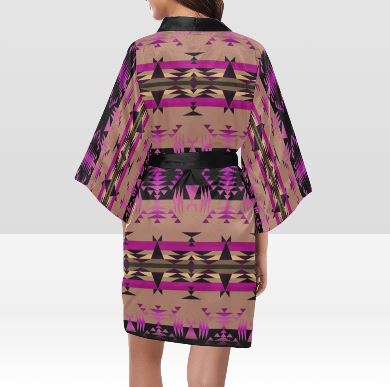 Between the Mountains Berry Kimono Robe Artsadd