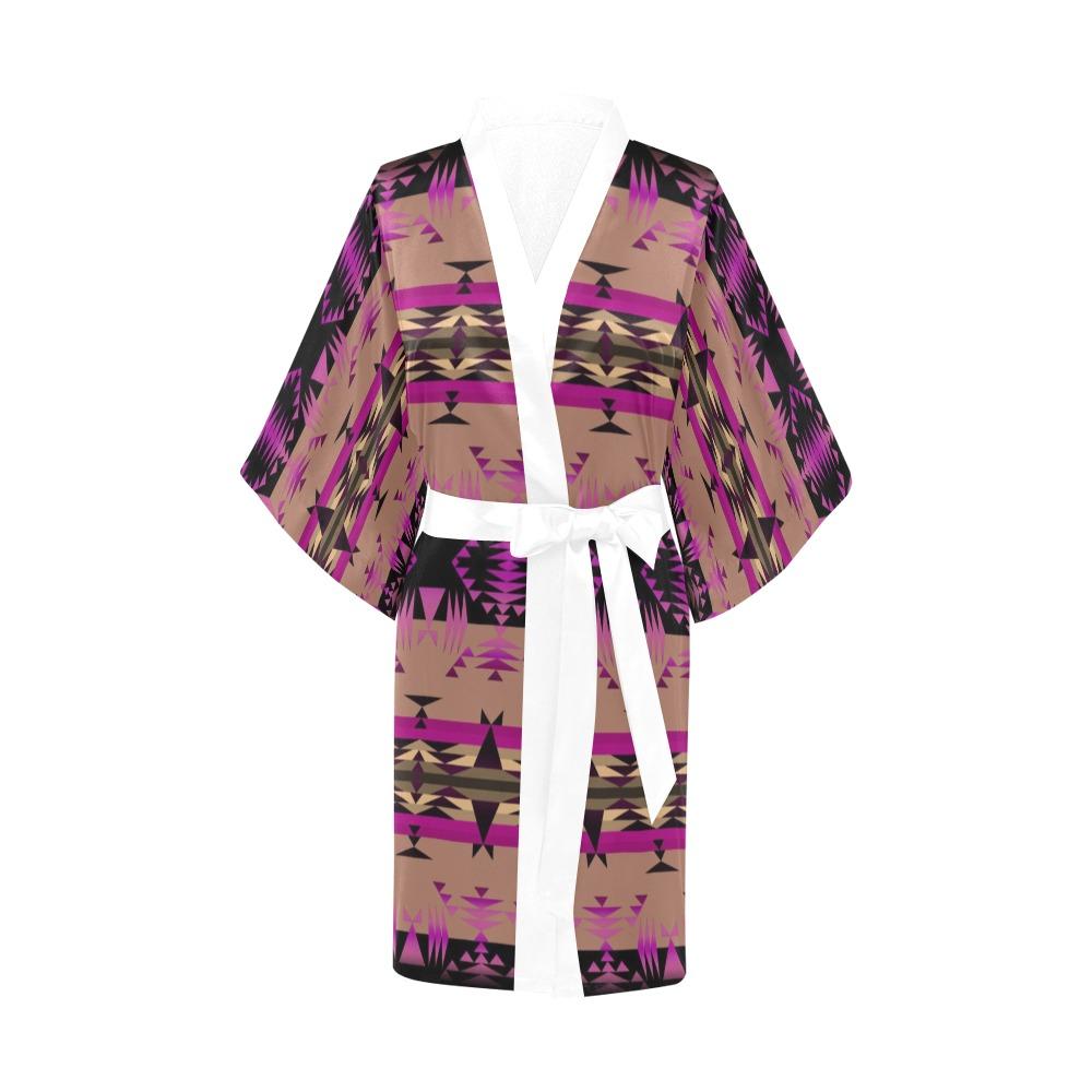 Between the Mountains Berry Kimono Robe Artsadd