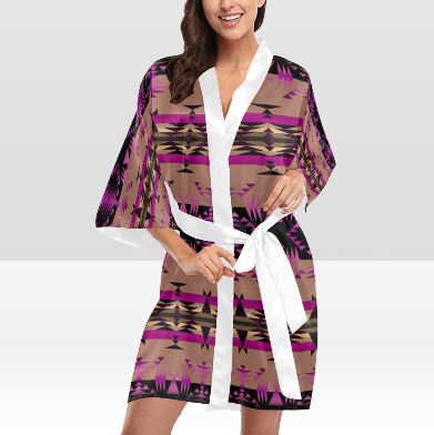 Between the Mountains Berry Kimono Robe Artsadd
