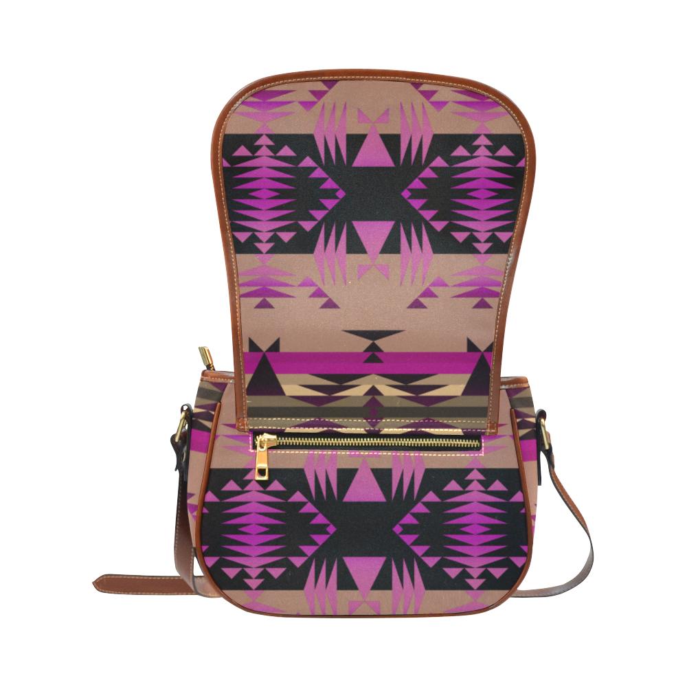 Between the Mountains Berry Saddle Bag/Small (Model 1649) Full Customization Saddle Bag/Small (Full Customization) e-joyer