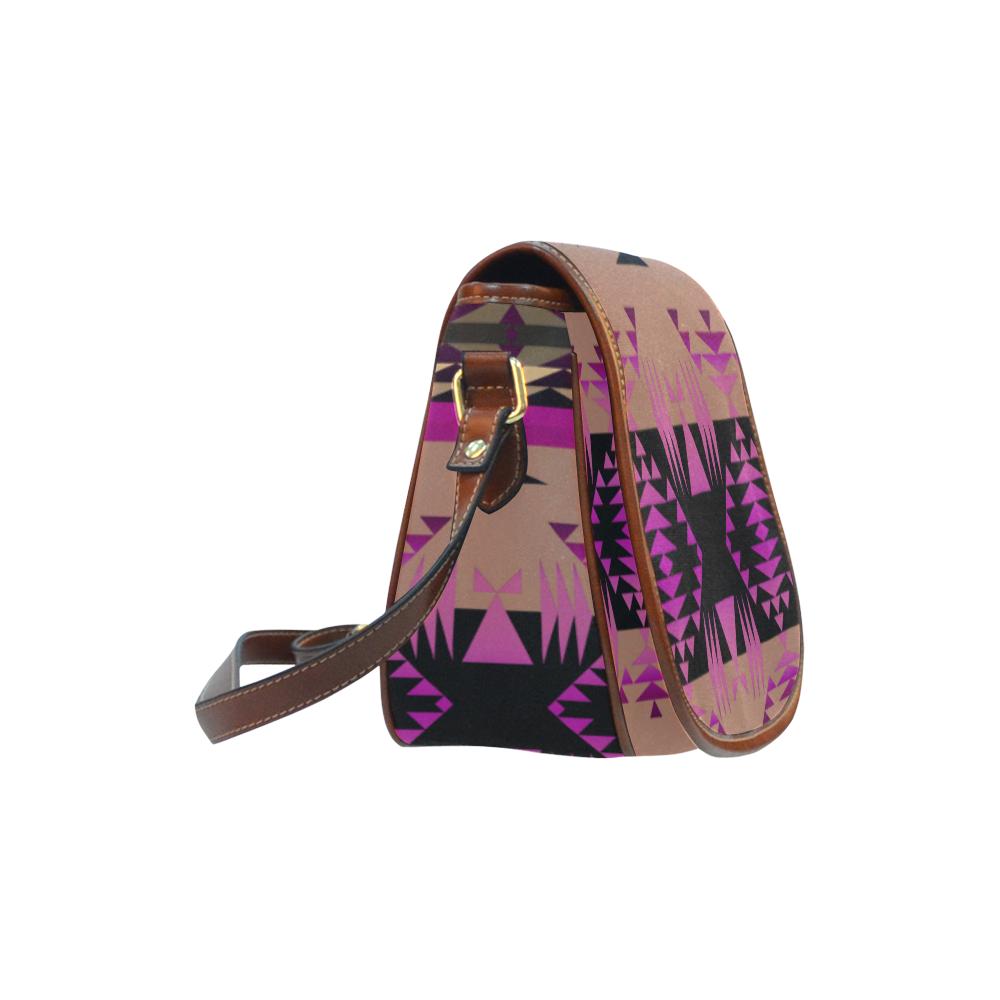 Between the Mountains Berry Saddle Bag/Small (Model 1649) Full Customization Saddle Bag/Small (Full Customization) e-joyer
