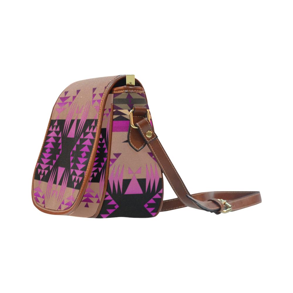Between the Mountains Berry Saddle Bag/Small (Model 1649) Full Customization Saddle Bag/Small (Full Customization) e-joyer