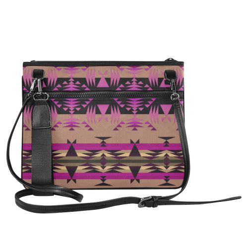 Between the Mountains Berry Slim Clutch Bag (Model 1668) Slim Clutch Bags (1668) e-joyer 