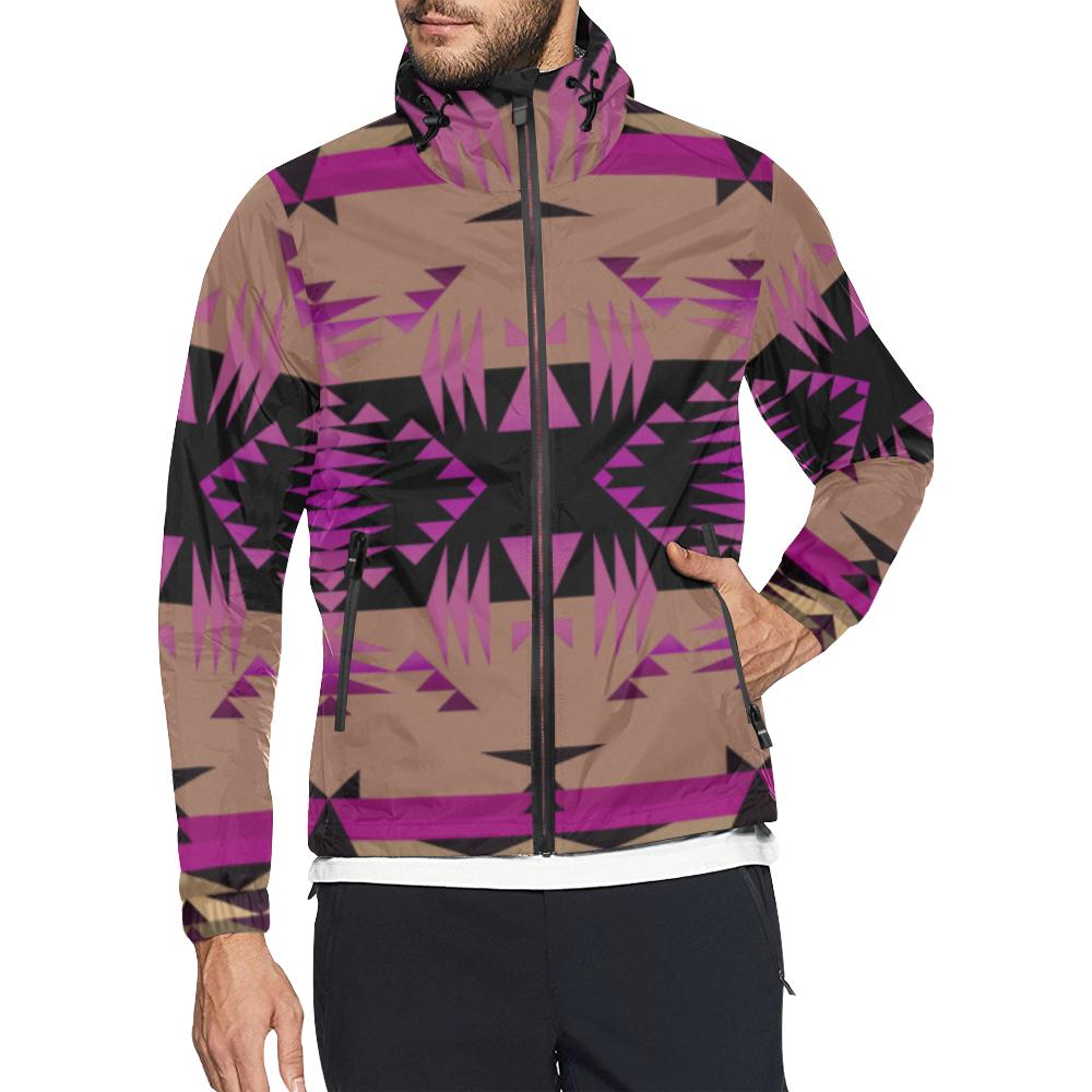 Between the Mountains Berry Unisex All Over Print Windbreaker (Model H23) All Over Print Windbreaker for Men (H23) e-joyer 
